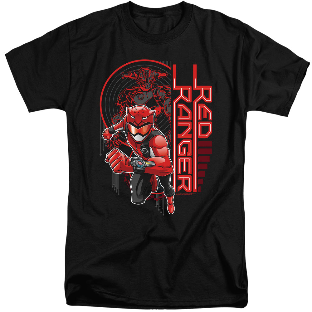 Power Rangers Red Ranger Mens Tall T Shirt Black