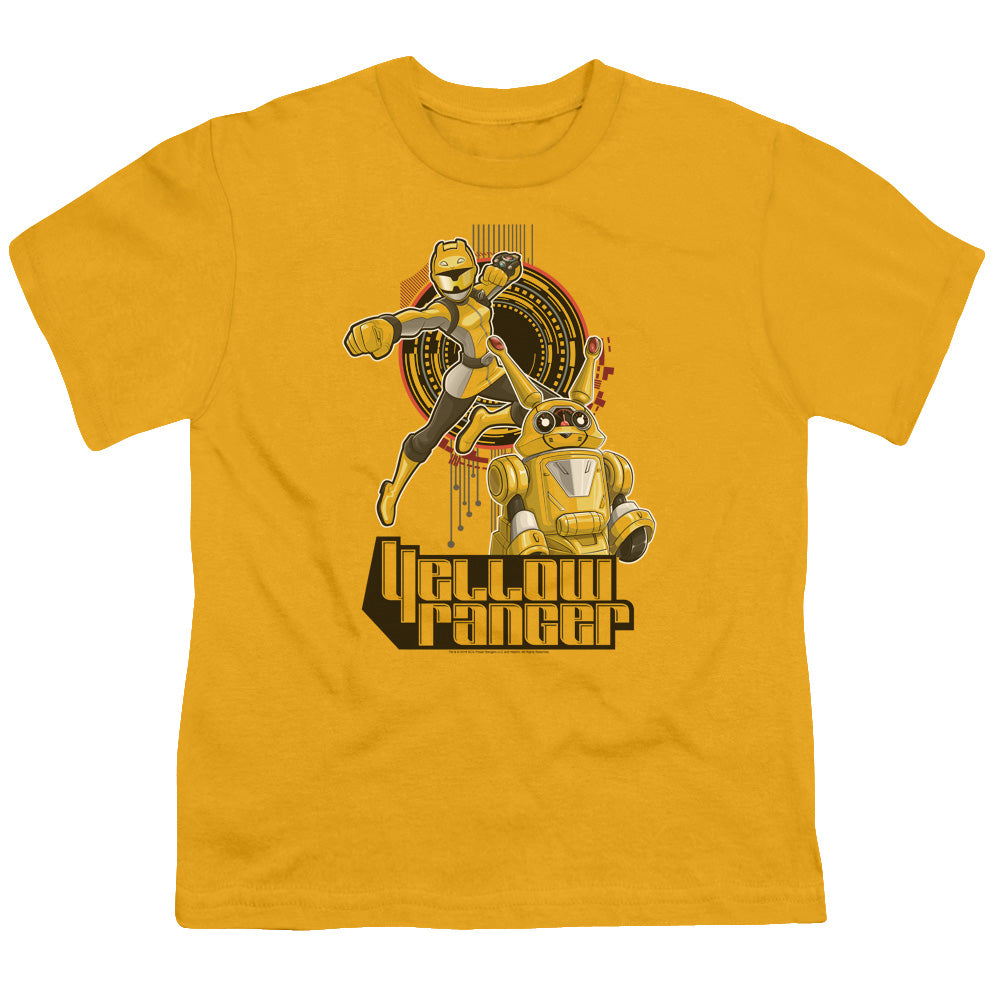 Power Rangers Yellow Ranger Kids Youth T Shirt Gold