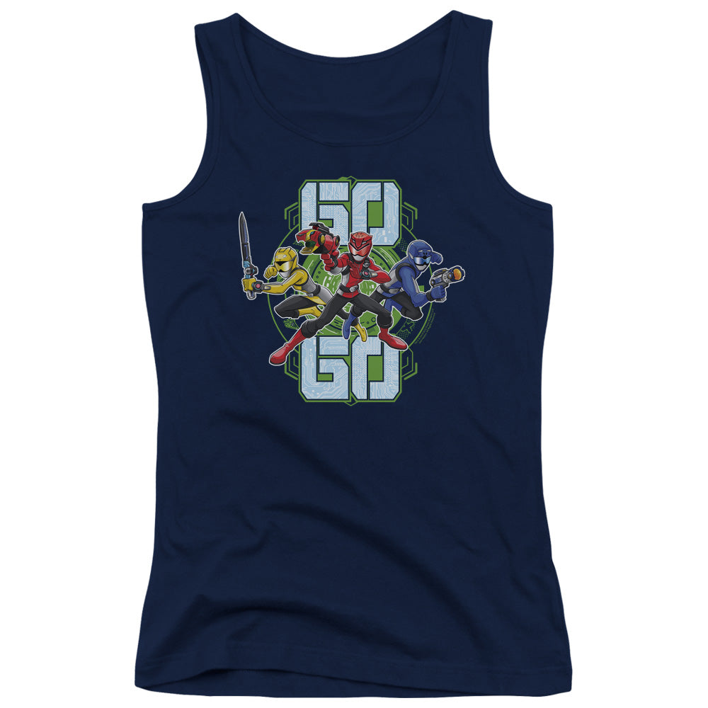 Power Rangers Go Go Womens Tank Top Shirt Navy Blue