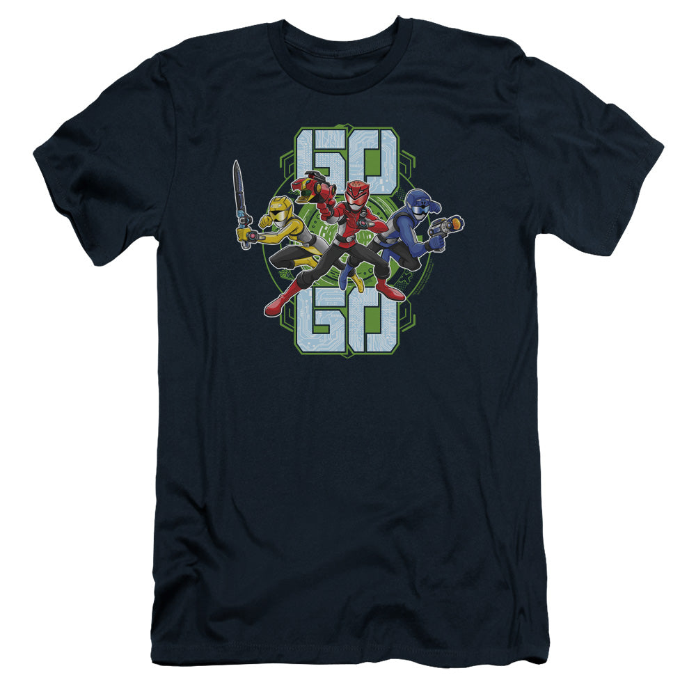 Power Rangers Go Go Slim Fit Mens T Shirt Navy Blue