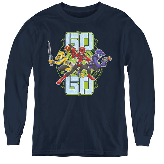 Power Rangers Go Go Long Sleeve Kids Youth T Shirt Navy Blue