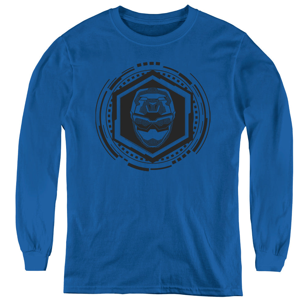 Power Rangers Blue Ranger Long Sleeve Kids Youth T Shirt Royal Blue