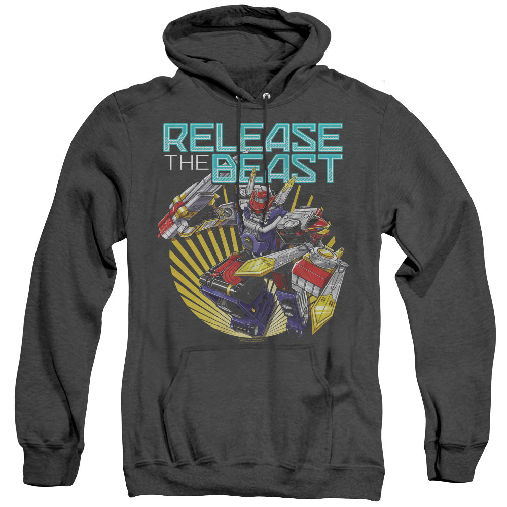 Power Rangers Beast Release Mens Heather Hoodie Black Officially Licensed