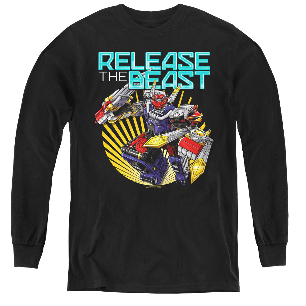 Power Rangers Beast Release Long Sleeve Kids Youth T Shirt Black