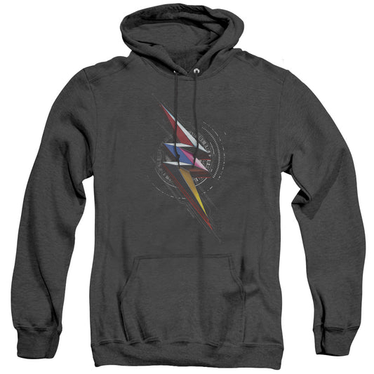 Power Rangers Bolt Sigil Heather Mens Hoodie Black