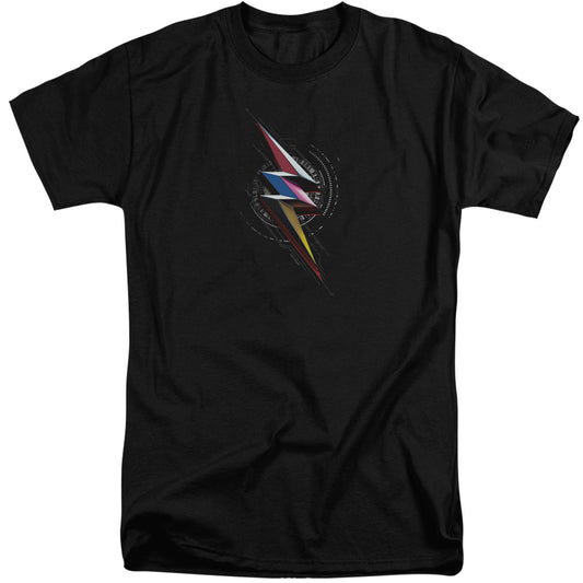 Power Rangers Bolt Sigil Mens Tall T Shirt Black