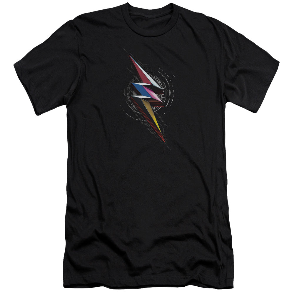 Power Rangers Bolt Sigil Slim Fit Mens T Shirt Black