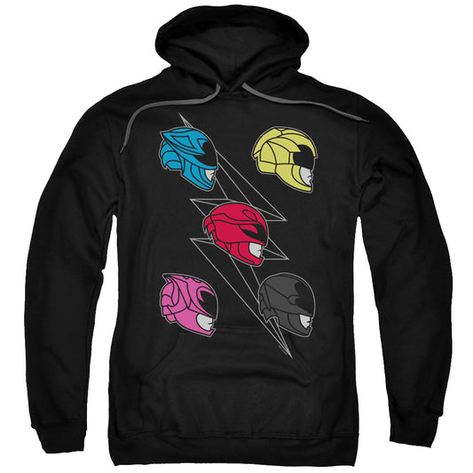 Power Rangers Line Helmets Mens Hoodie Black