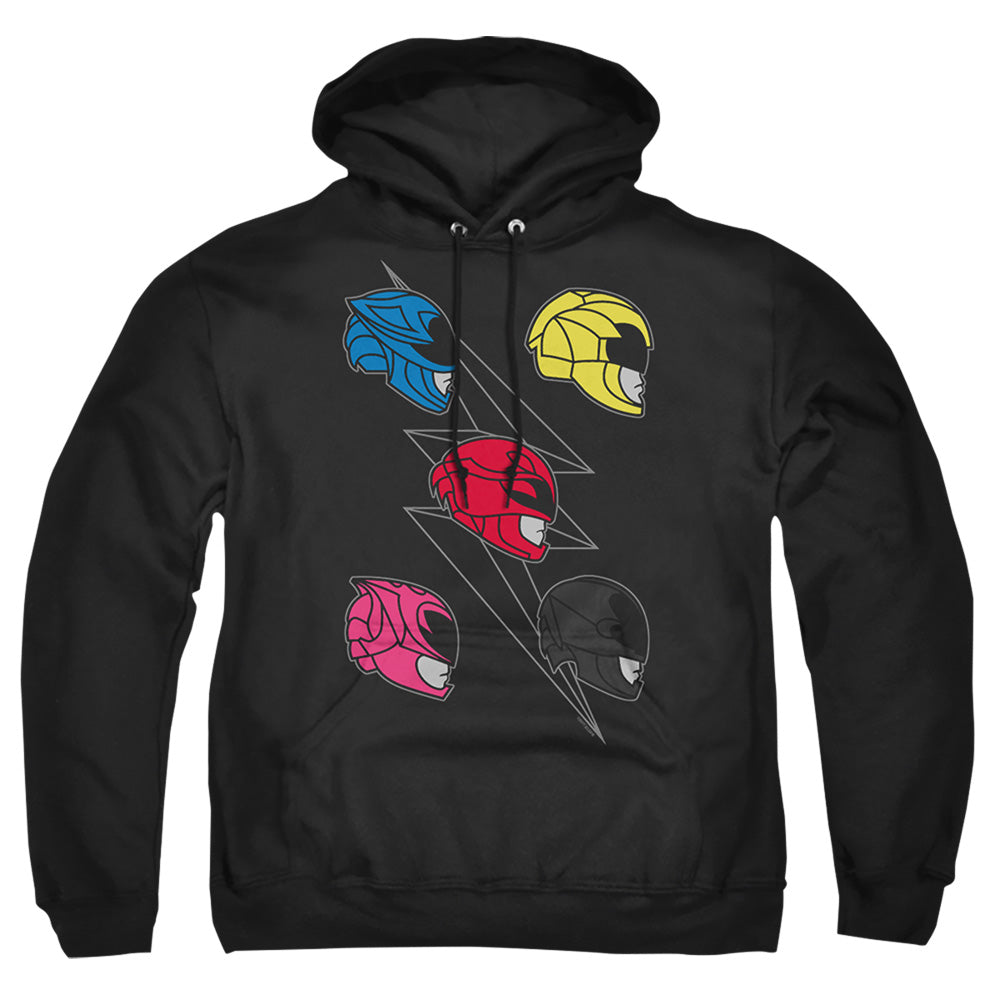 Power Rangers Line Helmets Mens Hoodie Black