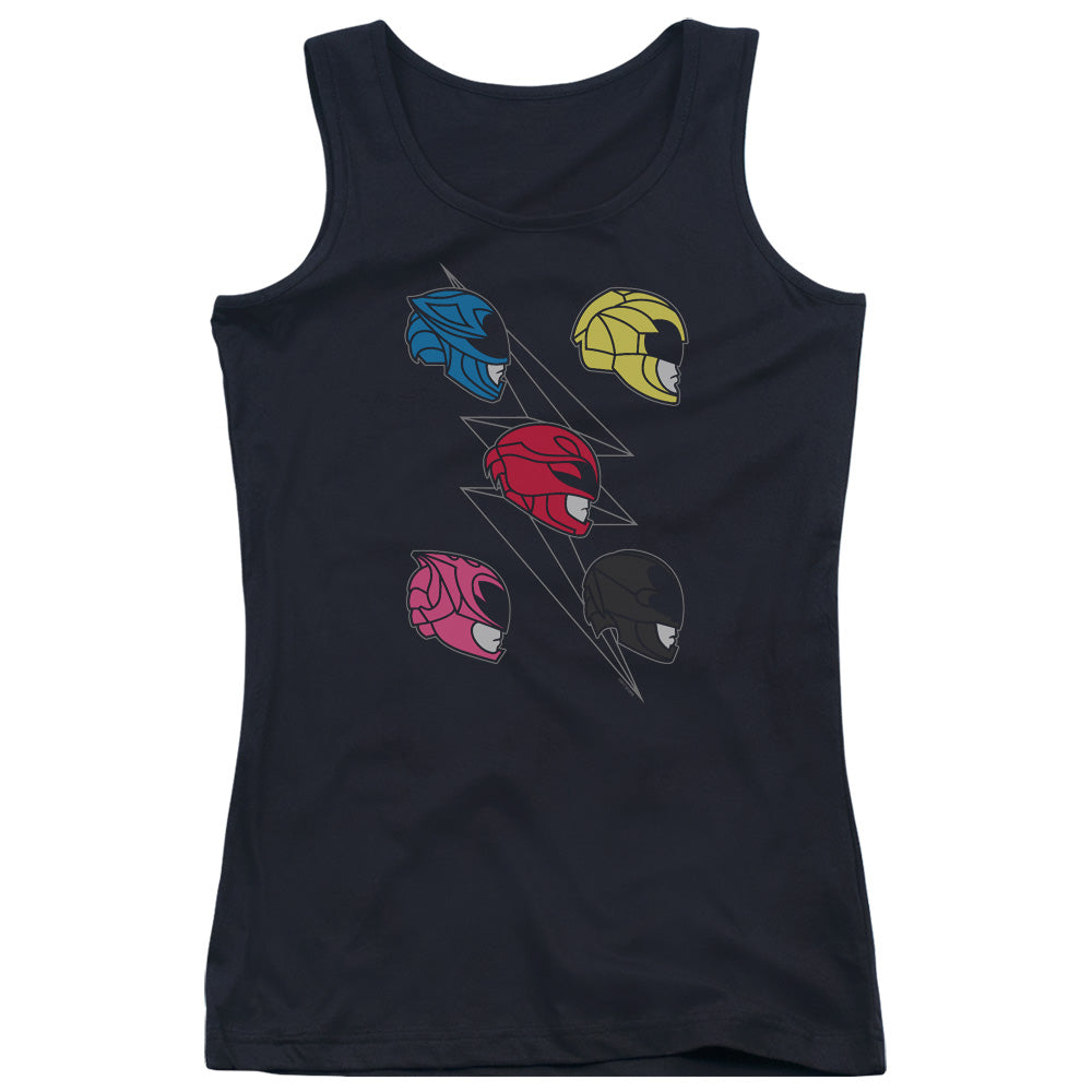 Power Rangers Line Helmets Womens Tank Top Shirt Black