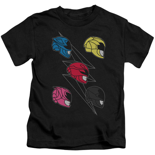 Power Rangers Line Helmets Juvenile Kids Youth T Shirt Black