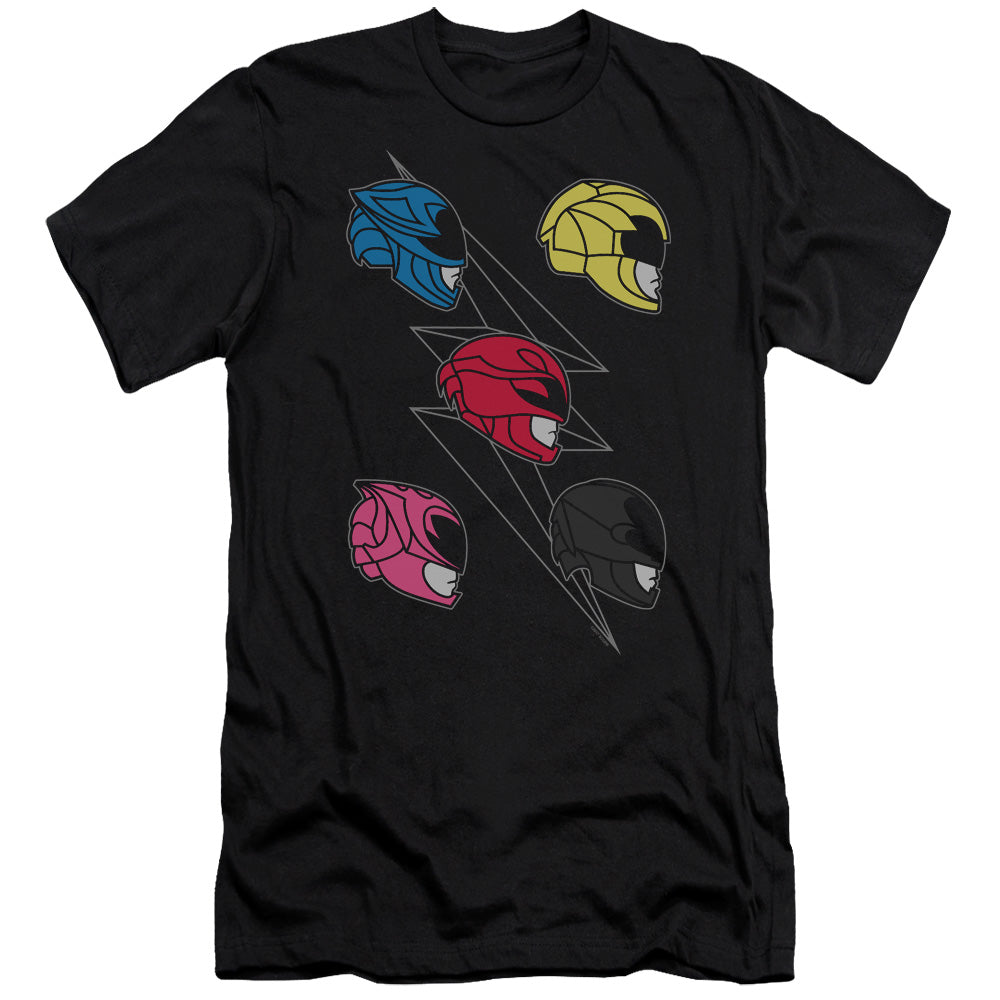 Power Rangers Line Helmets Premium Bella Canvas Slim Fit Mens T Shirt Black