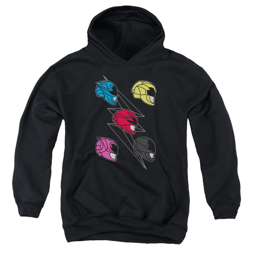 Power Rangers Line Helmets Kids Youth Hoodie Black