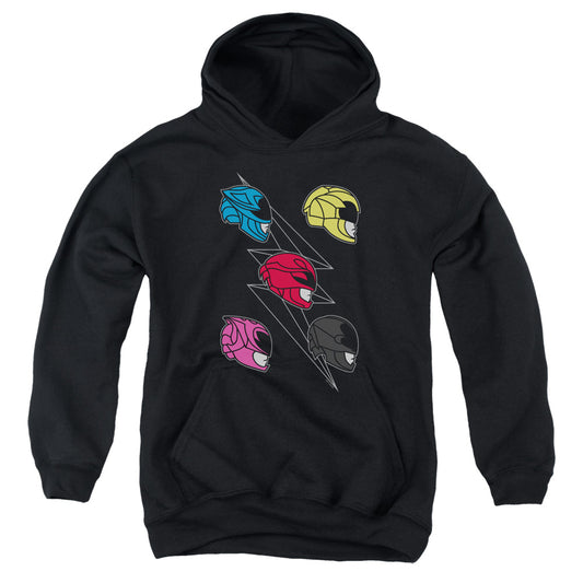 Power Rangers Line Helmets Kids Youth Hoodie Black