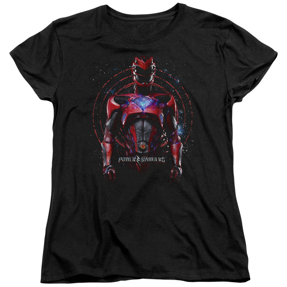 Power Rangers Red Ranger Womens T Shirt Black