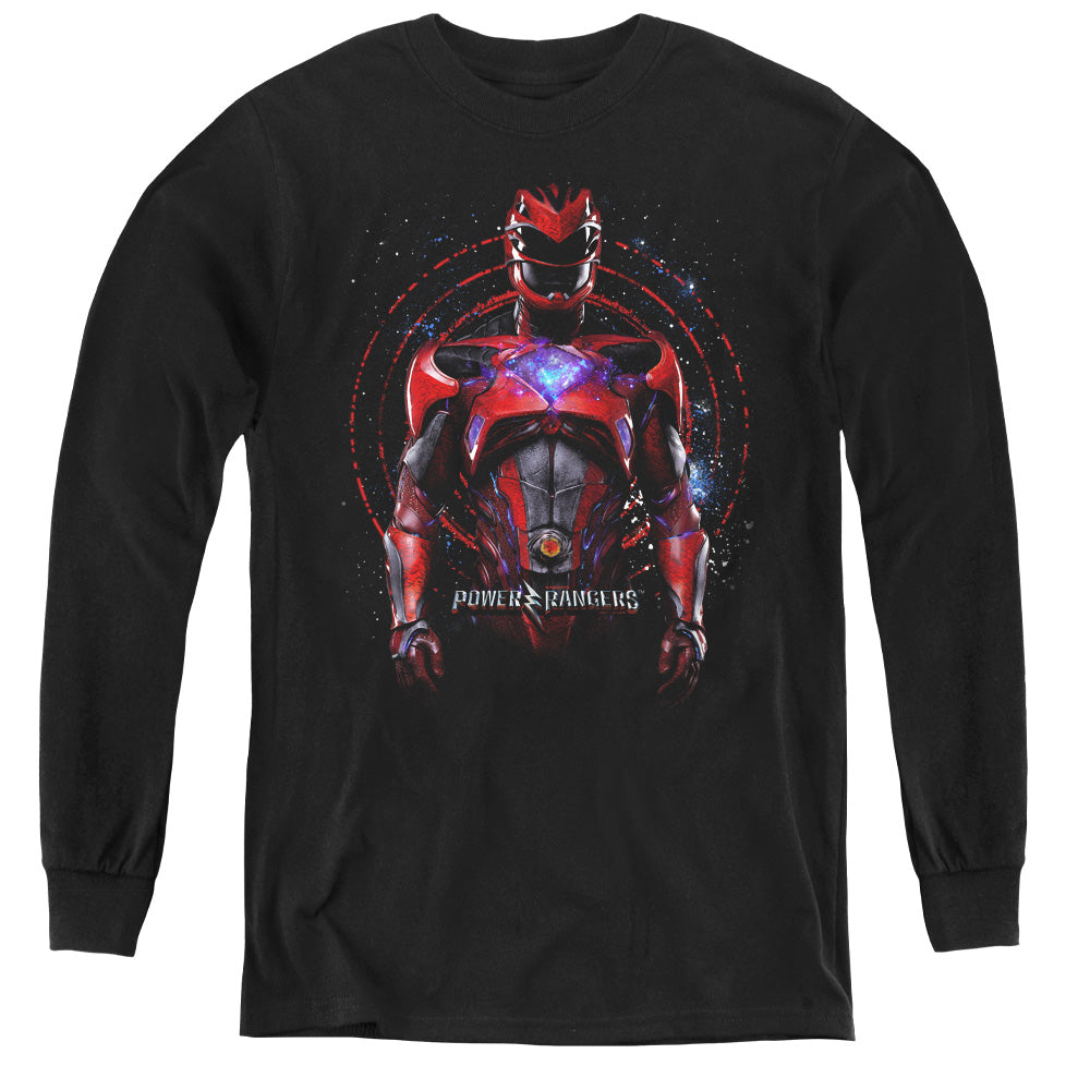 Power Rangers Red Ranger Long Sleeve Kids Youth T Shirt Black