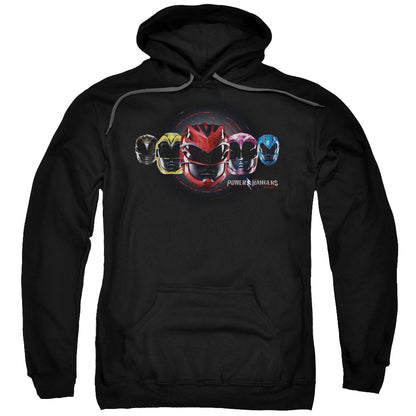 Power Rangers Head Group Mens Hoodie Black