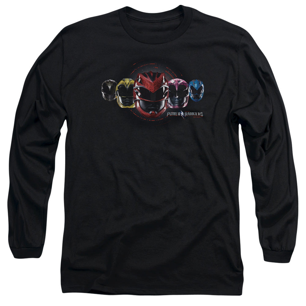 Power Rangers Head Group Mens Long Sleeve Shirt Black