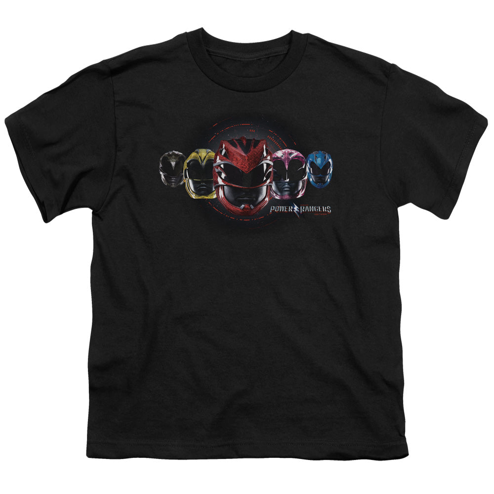 Power Rangers Head Group Kids Youth T Shirt Black