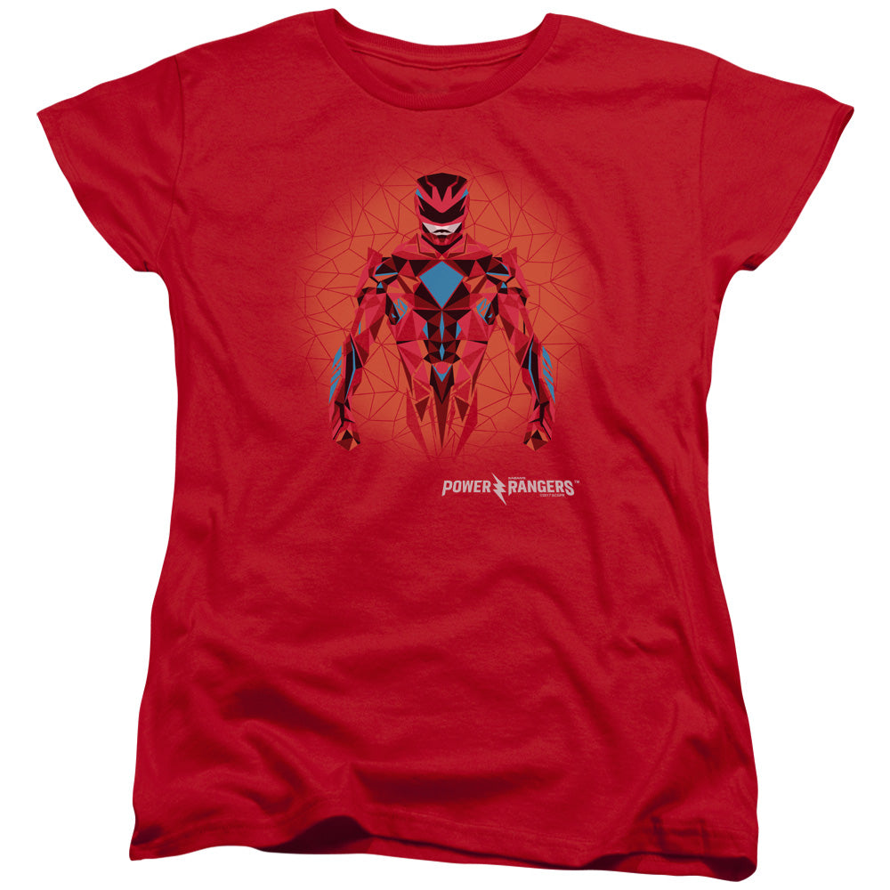 Power Rangers Red Power Ranger Graphic Womens T Shirt Red