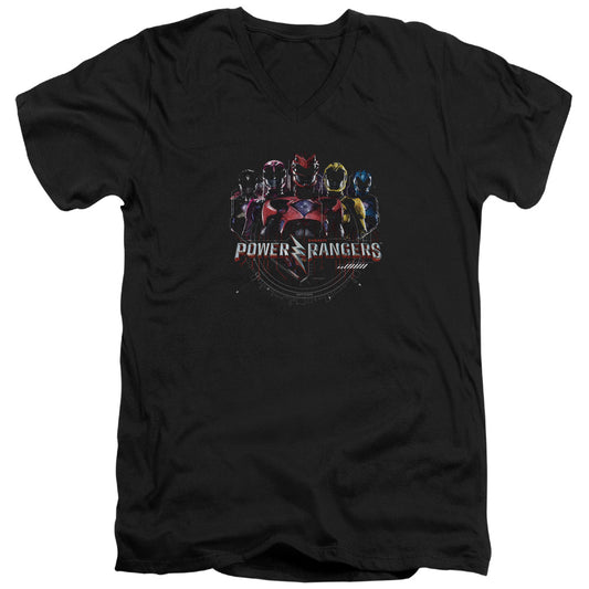 Power Rangers Ranger Circuitry Mens Slim Fit V-Neck T Shirt Black