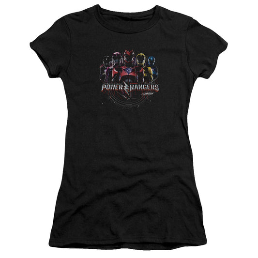 Power Rangers Ranger Circuitry Junior Sheer Cap Sleeve Womens T Shirt Black