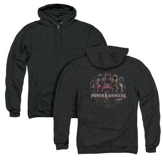 Power Rangers Ranger Circuitry Back Print Zipper Mens Hoodie Black