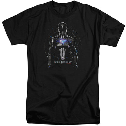 Power Rangers Black Ranger Mens Tall T Shirt Black