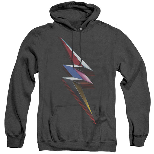 Power Rangers Movie Bolt Mens Heather Hoodie Black Officially Licensed