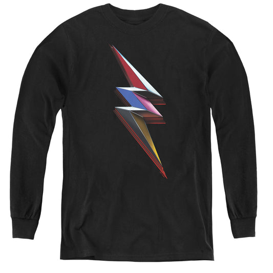 Power Rangers Movie Bolt Long Sleeve Kids Youth T Shirt Black