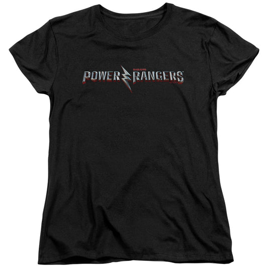 Power Rangers Movie Logo Womens T Shirt Black