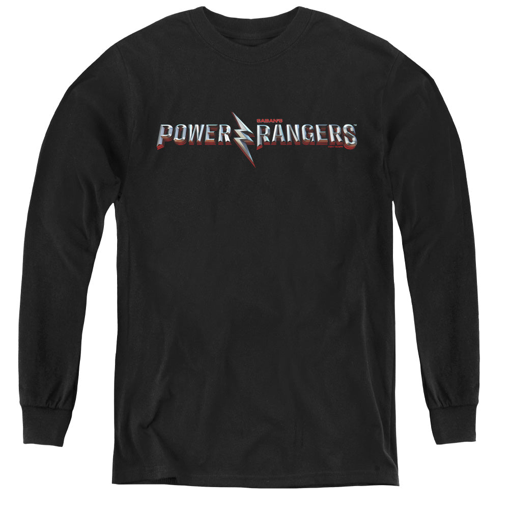 Power Rangers Movie Logo Long Sleeve Kids Youth T Shirt Black