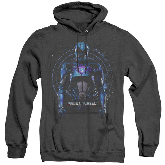 Power Rangers Blue Ranger Mens Heather Hoodie Black Officially Licensed