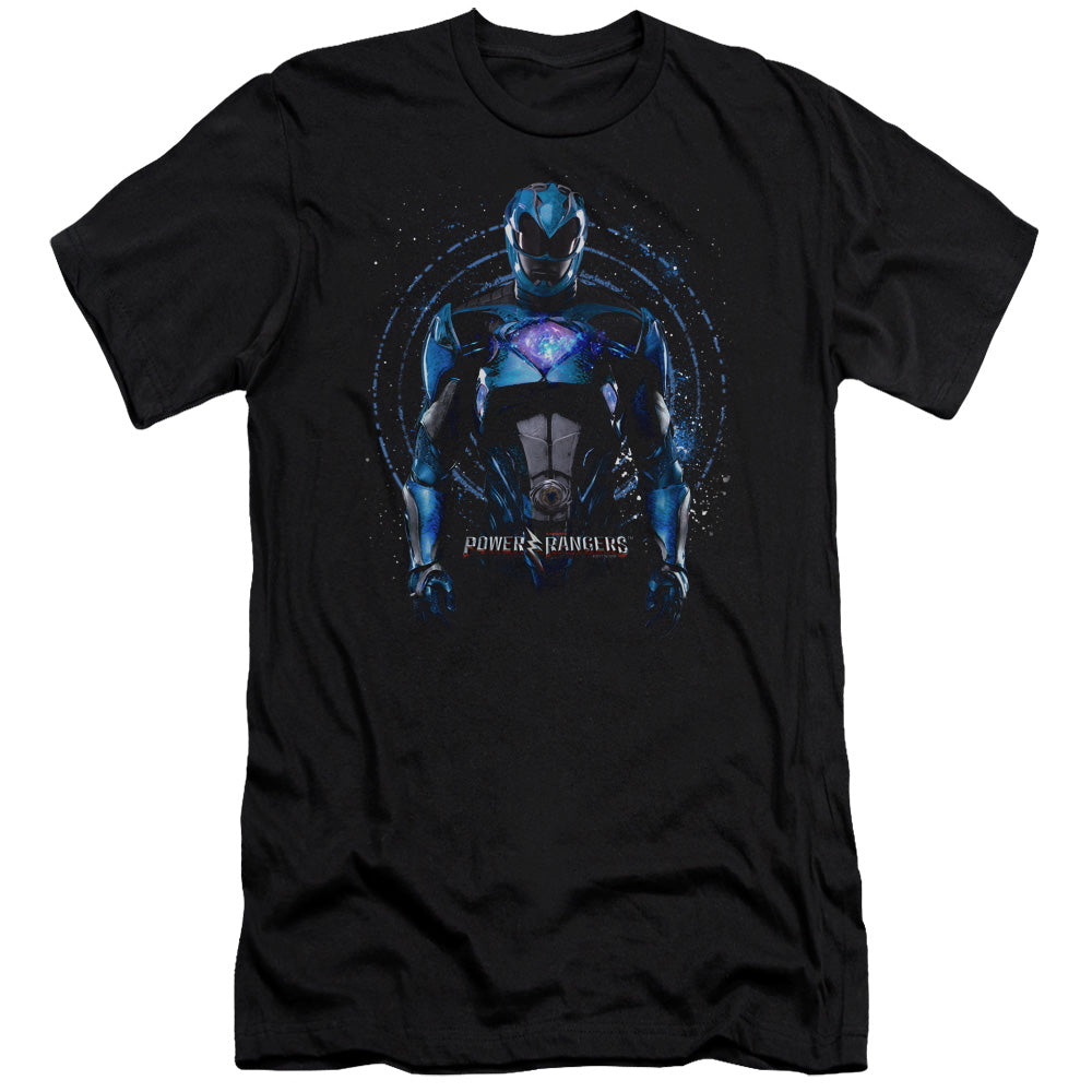 Power Rangers Blue Ranger Slim Fit Mens T Shirt Black