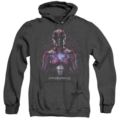 Power Rangers Pink Ranger Mens Heather Hoodie Black Officially Licensed