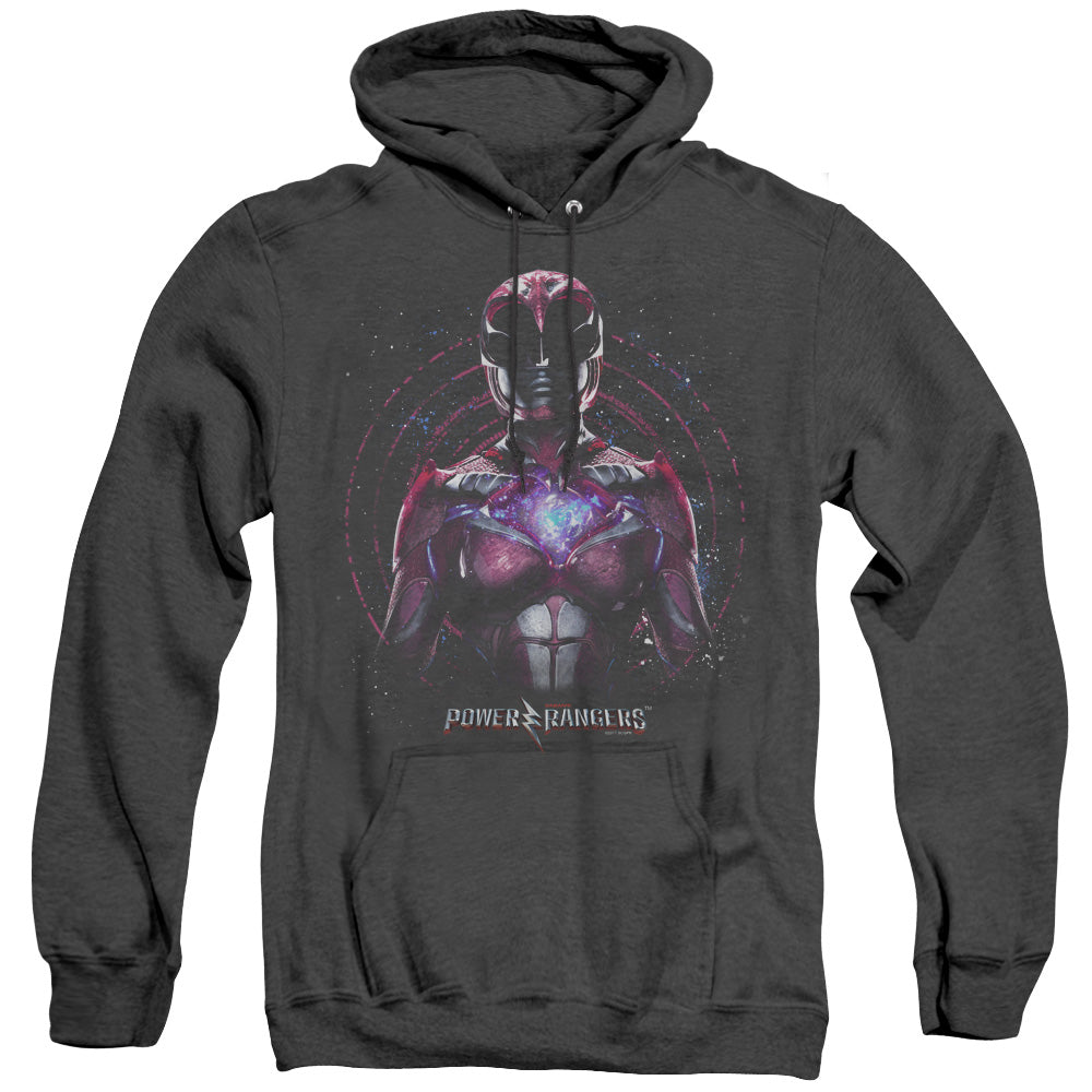 Power Rangers Pink Ranger Mens Heather Hoodie Black Officially Licensed