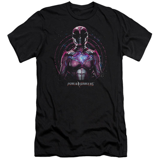 Power Rangers Pink Ranger Premium Bella Canvas Slim Fit Mens T Shirt Black