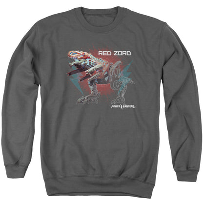 Power Rangers Red Zord Mens Crewneck Sweatshirt Charcoal