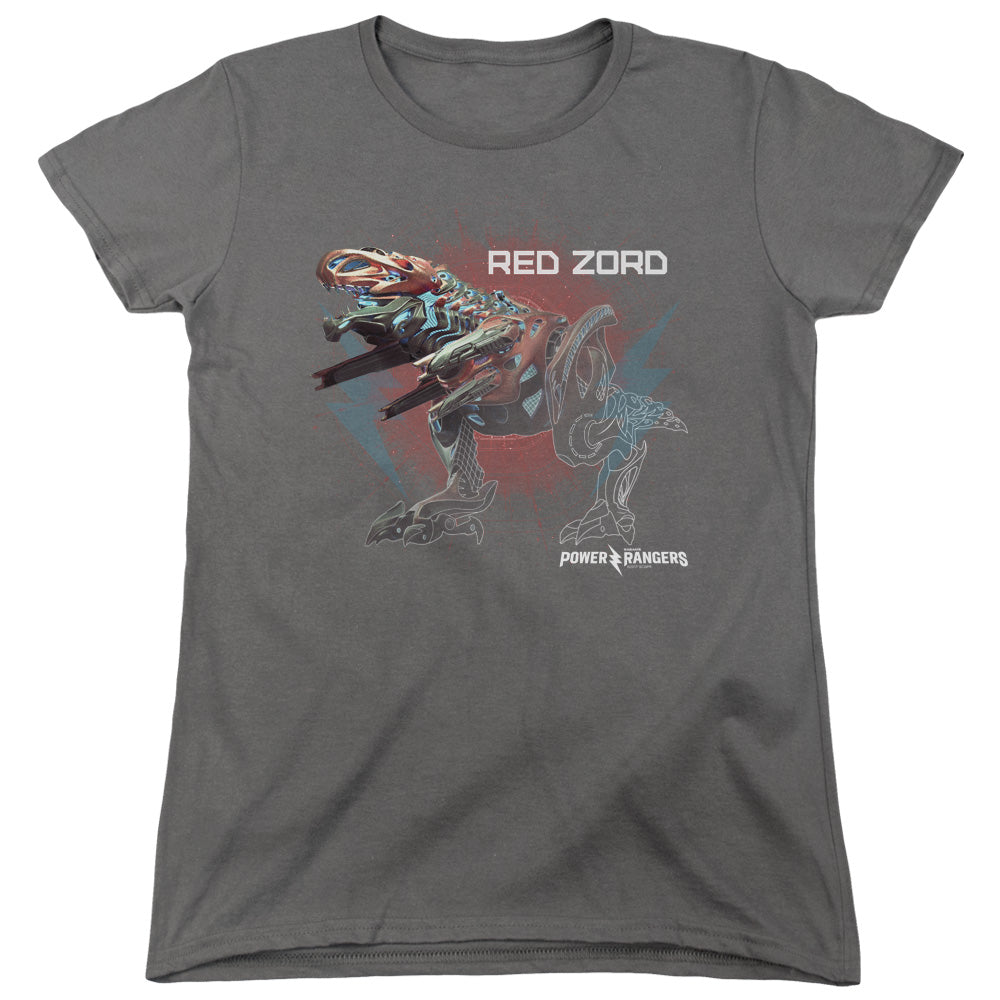 Power Rangers Red Zord Womens T Shirt Charcoal