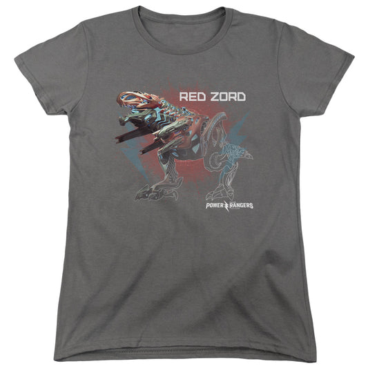 Power Rangers Red Zord Womens T Shirt Charcoal