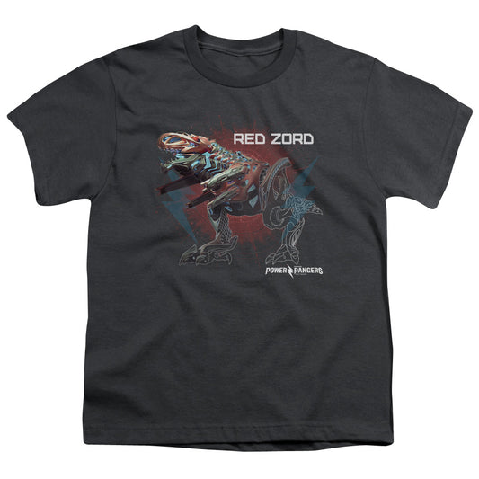 Power Rangers Red Zord Kids Youth T Shirt Charcoal