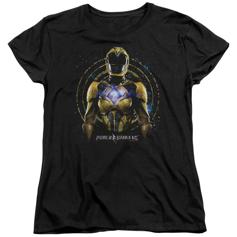 Power Rangers Yellow Ranger Womens T Shirt Black