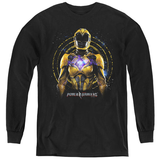 Power Rangers Yellow Ranger Long Sleeve Kids Youth T Shirt Black