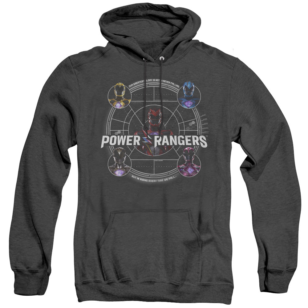 Power Rangers Greatest Glory Mens Heather Hoodie Black Officially Licensed