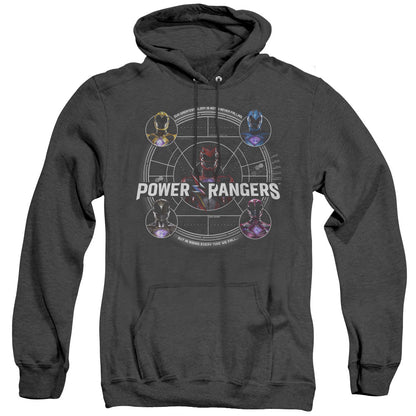 Power Rangers Greatest Glory Mens Heather Hoodie Black Officially Licensed