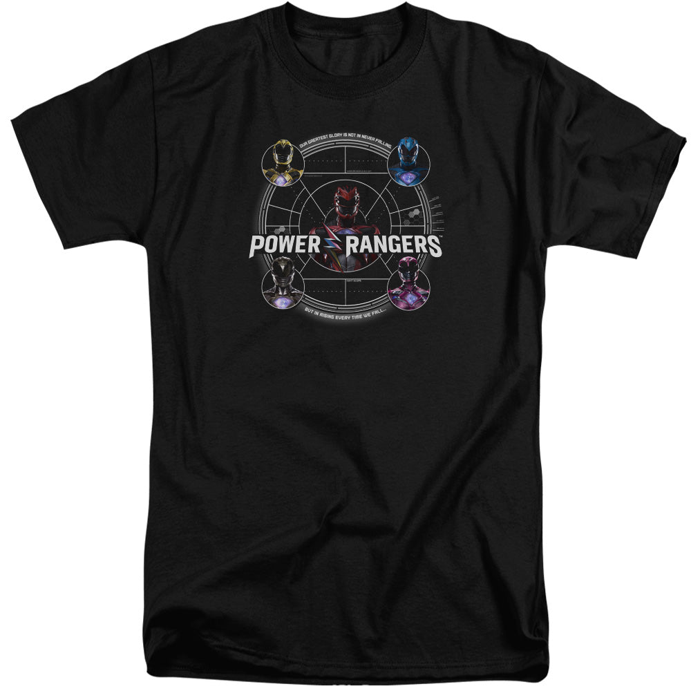 Power Rangers Greatest Glory Mens Tall T Shirt Black