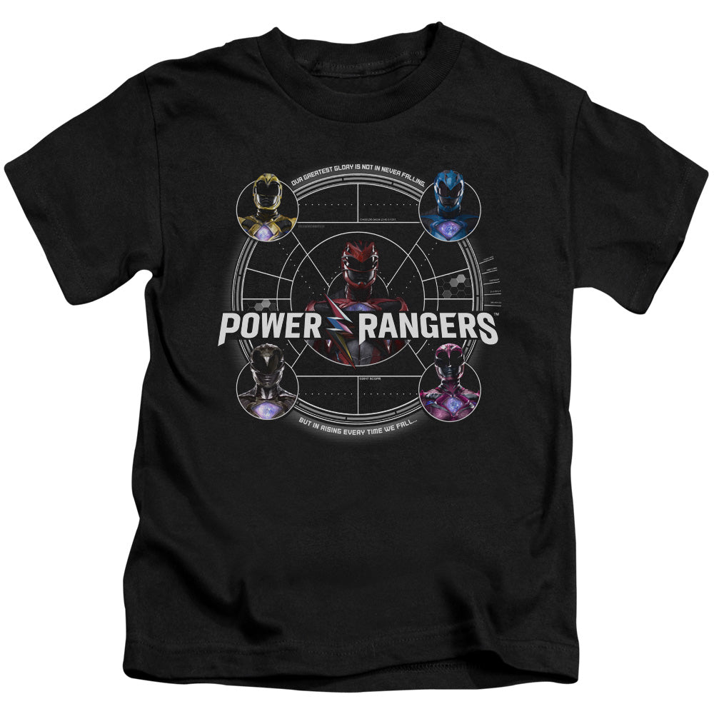 Power Rangers Greatest Glory Juvenile Kids Youth T Shirt Black