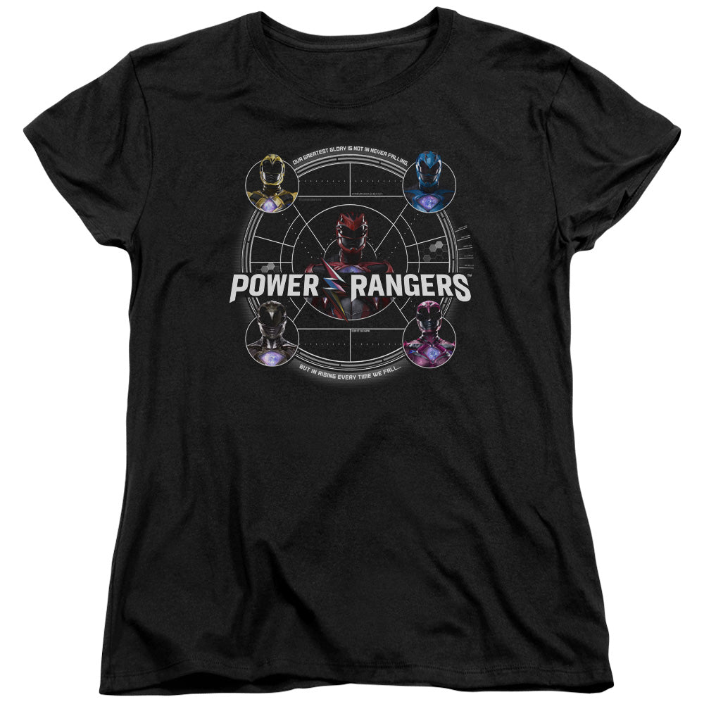 Power Rangers Greatest Glory Womens T Shirt Black