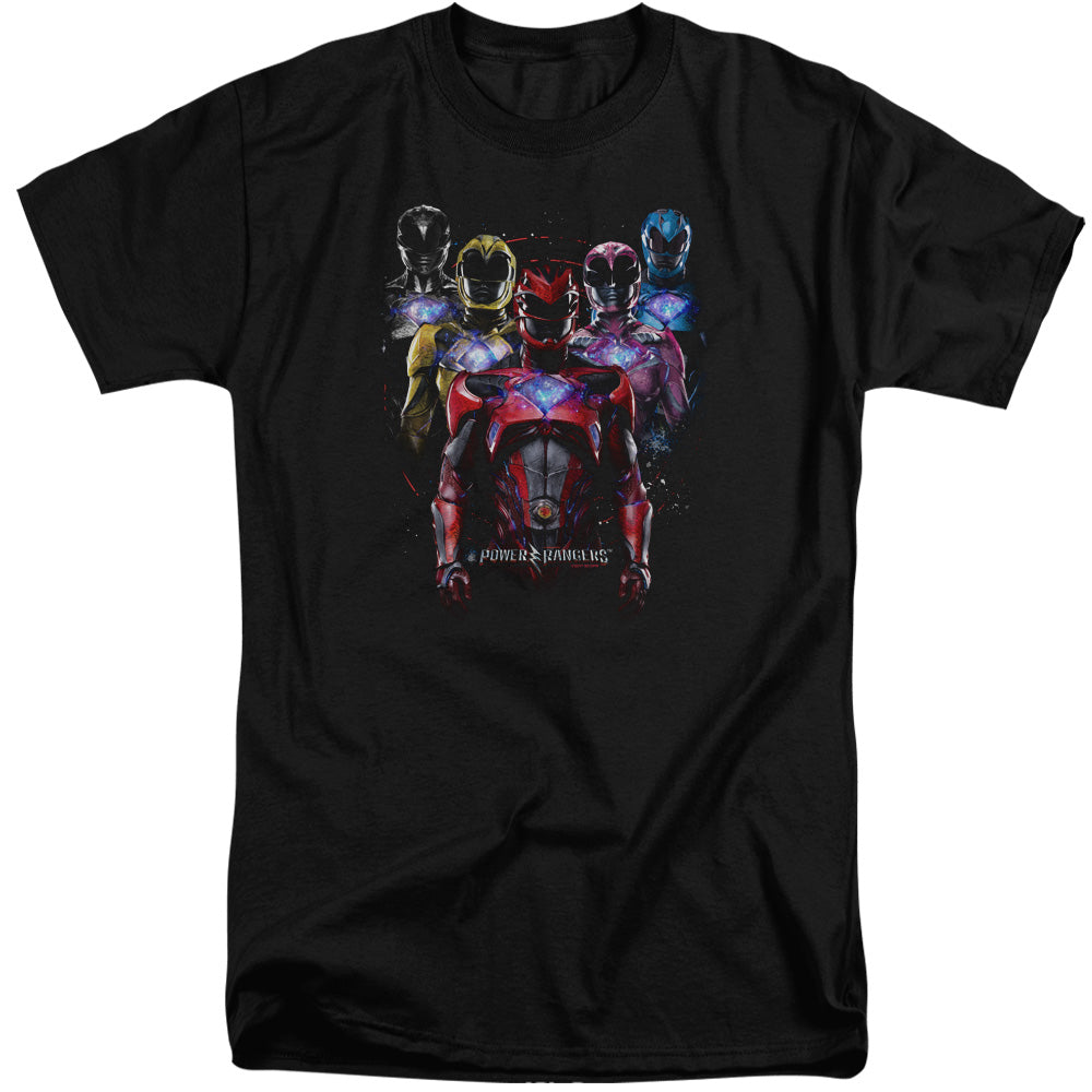 Power Rangers Team Of Rangers Mens Tall T Shirt Black