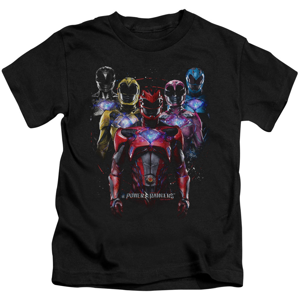 Power Rangers Team Of Rangers Juvenile Kids Youth T Shirt Black